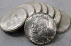 1964 Kennedy Silver Half Dollars ( uncirculated ) , 8 items