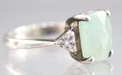 Sterling Silver Chrysoprase Ring, size 7.