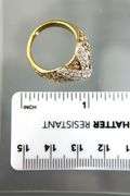 Gilt Sterling Silver Swarovski crystal Ring with the swan, size 7.