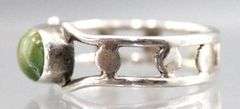 Irish Connemara Marble and Sterling Silver Ring, Size 8, and Matching Cufflinks.