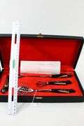 HADDAD Cutlery  - Jezzine Lebanon Stainless Steel Bar Set in a Case with Red Interior and Care Instruction Leaflet.