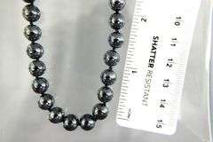 Necklace of black knotted Pearls from Spain, 16", description courtesy of the consignor.