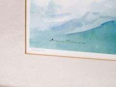 Anna Simons "The Racing Yacht" limited edition signed print  95/200, framed 17" x 27"