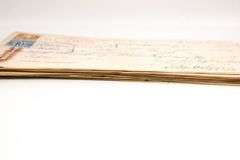 Antique Canadian Bank checks and inter bank transfer slips with Postage and excise stamps , Circa 1914 - 1924 , 100's of items