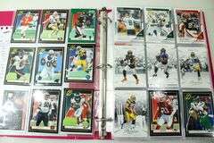 Football Trading Cards in Binder.  Tom Brady, Joe Burrow, Ben Sinnott, Johnny Manziel & More.