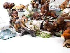 Vintage Masterpiece Porcelain by "HOMCO" Figurines.  Deer, Tiger, Rabbits, Horse, Raccoon & More.