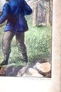 "Salmon Fishing" vintage Currier & Ives print, framed 14" x 16"
