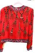 Vintage Laurence Kazar New York Beaded Sequin Cropped Evening Trophy Jacket.  100% Silk Lining -  Size Large