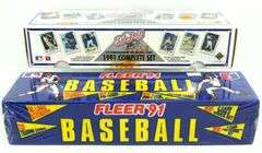 Fleer '91 Baseball Card Sealed Box and Baseball 1991 Edition Baseball Cards and 3-D Hologram Cards