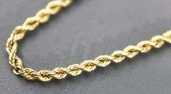 14 KT Gold rope Necklace, 18".    (2.40 gm)