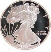 2003 Proof ,  American Eagle silver Dollar in case , 1 OZ of .999 silver