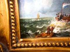 "Seascape" miniature painting framed  6" x 9"