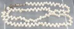 Sterling Silver and Genuine Pearl Necklace.
