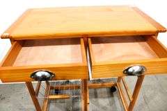 Rolling Island with Drawers, Baskets & Shelves - 27 x 15 x 30