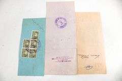 Antique Canadian Bank checks and inter bank transfer slips with Postage and excise stamps , Circa 1914 - 1924 , 100's of items