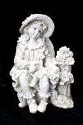 Girls with Flowers on a Bench Composition Figurines - Pair - Approx. 17 x 10 x 9 each