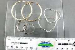 Sterling Silver Hoop Earrings, different sizes.