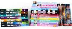 Books:  Dog Man by Dav Pilkey (Multiple Volumes) - and - Unicorn Books by Simpson (Multiple Volumes) - and - More