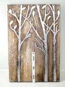 "Silver Trees" mixed media on canvas, framed  30" x 20"