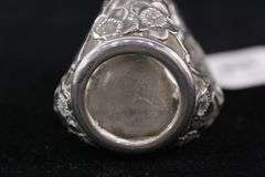 Sterling Silver 950 Cherry Blossom Overlay Scent Bottle.  Total Weight 78 G