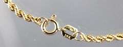 14 KT Gold rope Necklace, 18".    (2.40 gm)