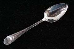 Antique Coin silver ( .800 ) spoon set , Hallmarked W&M  possibly William Moulson