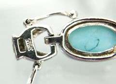 Sterling Silver Bracelet with Larimar stations, 8"