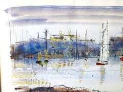 Alfred Birdsey "Bermuda Seascape" original watercolor painting, framed 24" x 28"