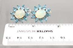 Topaz, Moonstone (both tested),  and Sterling Silver Earrings.