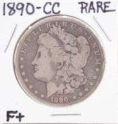 1890 "CC" Morgan Silver Dollar, Marked Rare, F+.