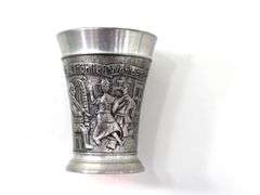 Vintage Barware:  Pewter / Metal Steins and Shots, Glass Beer Bottle with Handle Accessory, and More