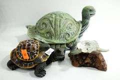 Turtle Collectibles:  Turtle Crossing Sign, Snow Globe, Glass / Ceramic Figurines, Tic Tac Toe Game & More.