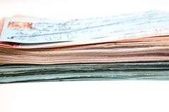Antique Canadian Bank checks and inter bank transfer slips with Postage and excise stamps , Circa 1914 - 1924 , 100's of items