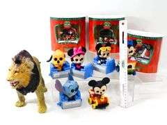 Disney Funko Action Toy Figurines - and - Hot Wheel Past Present Future Holiday Ornaments in Boxes - and - "Lion" Figural Learning Toy by AAA Toys - and - More