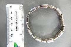 950 grade Sterling Silver double strand Turquoise Bracelet, 7"