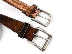 Rainbow Trout Pewter Metal & Blue Enamel Vintage Belt Buckle with Belt - and - Kenneth Cole Reaction Buckel with Belt - and - More