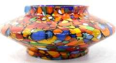 Vintage 1930s Kralik Czech Bohemian Cased Spatter Glass Centerpiece (Believed to be)