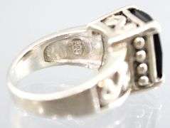 Sterling Silver and Onyx Ring.  Size 8.