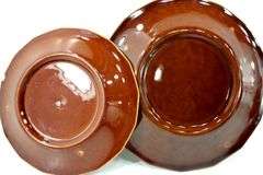 Vintage '70s Brown Ceramic Dinnerware