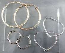Sterling Silver Hoop Earrings, different sizes.