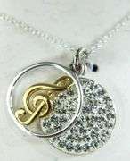 Sterling Silver music Necklace and Pendants, in the original gift box.
