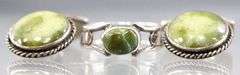 Irish Connemara Marble and Sterling Silver Ring, Size 8, and Matching Cufflinks.
