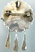 Sterling Silver Zuni Brooch / Pendant with abalone and triple droplets.