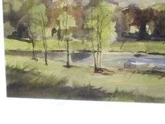 Jann Daughdrill "Near Buck Creek" signed print, framed 26" x 20"