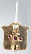 14 KT Gold Service Pin for "Chevrolet Parts & Accessories Managers Record Club" studded with Rubies.     (2.35 gm t.wt)