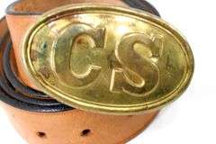 Phillip Beall Annapolis, Md Leather Belt with Maryland Division Sons of Confederate Veterans Buckle and Brass CS Belt Buckle