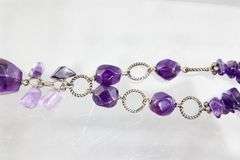 Rough cut Amethyst (tested) and  Sterling Silver Necklace, adjustable.