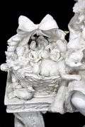 Girls with Flowers on a Bench Composition Figurines - Pair - Approx. 17 x 10 x 9 each