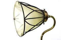 Vintage Brass Table Lamp With White Frosted Glass Shade