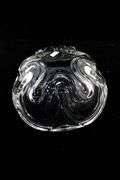 Raised Swirl Relief Handcrafted Clear Art Glass Crystal Centerpiece - 4 x 10